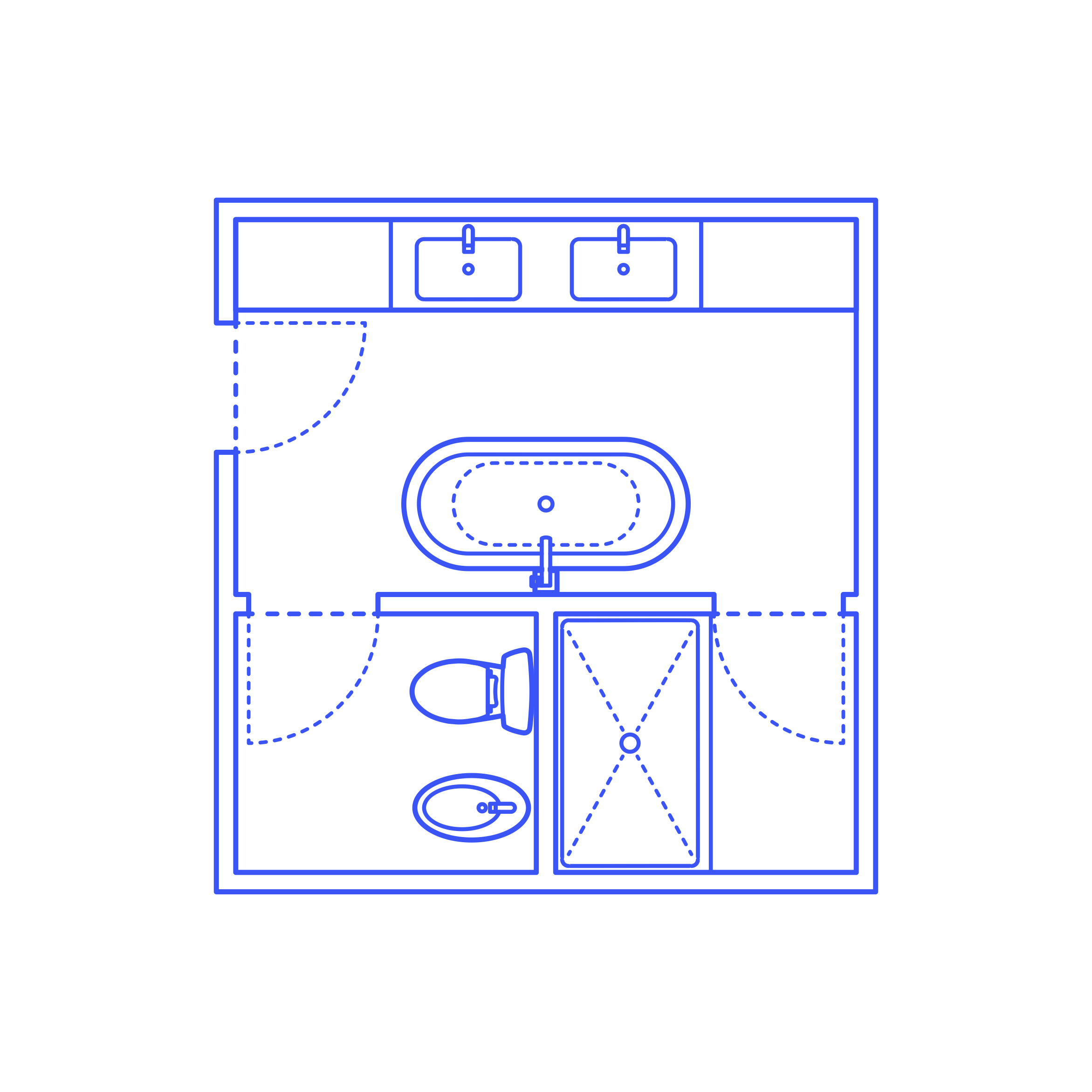 Layouts Bathrooms Primary Split Luxury Bidet U Shape Entry Icon Svg Vector Free Vectors